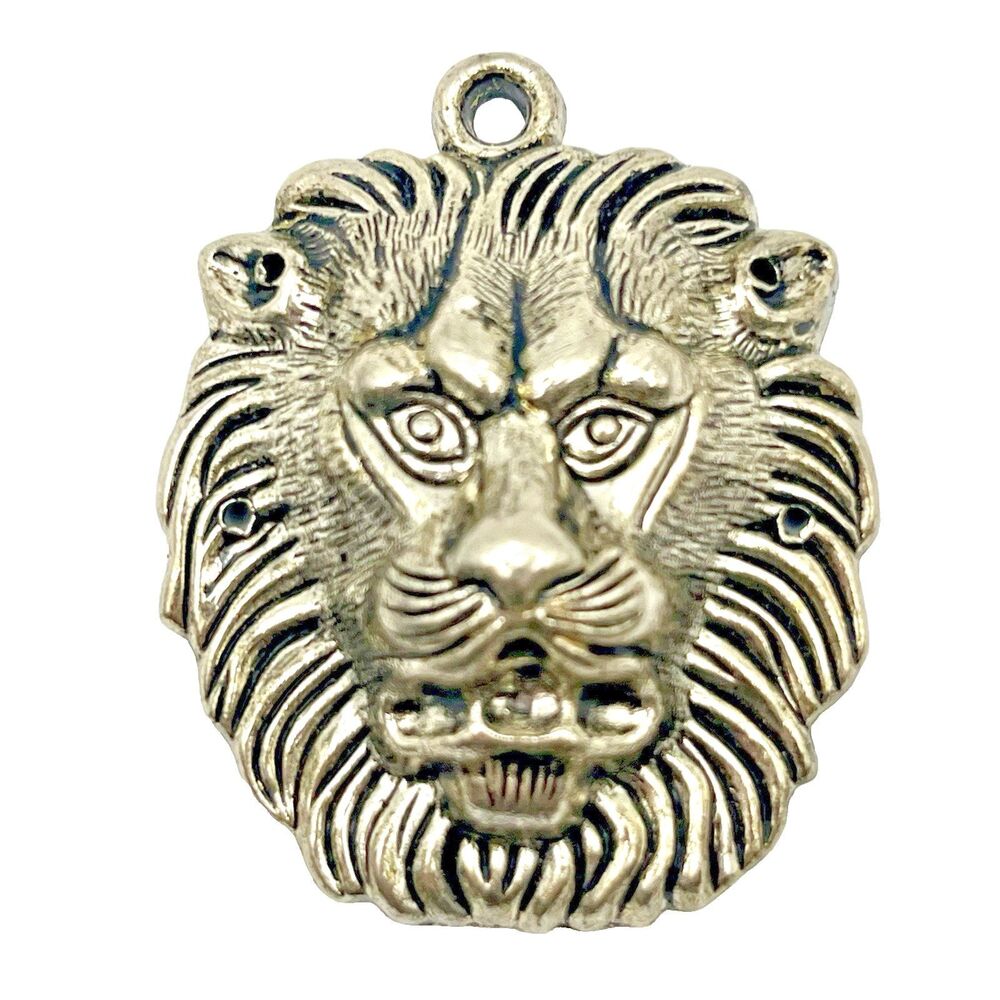 Pendant Charm Silver Tone Tibetan Lion Jewelry Making Bead Fashion Jewelry